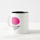 grappig hersencitaat van pinky en brain cartoon tweekleurige koffiemok (Voorkant links)