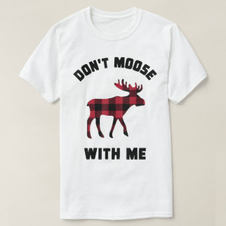 Grappig hertenontwerp met ruitjespatroon t-shirt