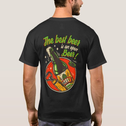 Grappig Het Beste Bier Is Een Open Bier T-shirt (Achterkant)