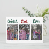 Grappig het ergste jaar van de kerst feestdagenkaart (Staand voorkant)