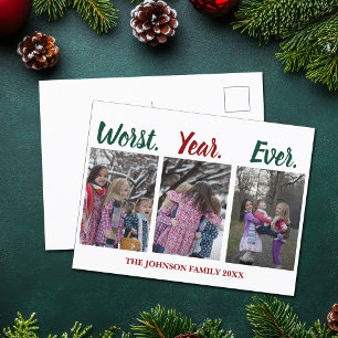 Grappig het ergste jaar van de kerstvakantie-Humor Briefkaart