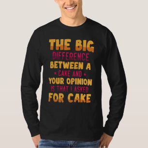 Grappig het grote verschil tussen een Cake en je T-shirt