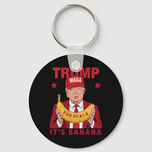 Grappig Het is Banaan voor Weegschalen Trump  Mann Sleutelhanger (Voorkant)