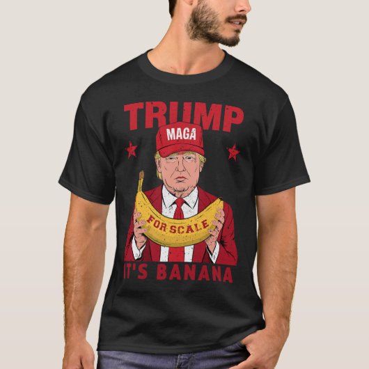 Grappig Het is Banaan voor Weegschalen Trump  Mann T-shirt (Voorkant)