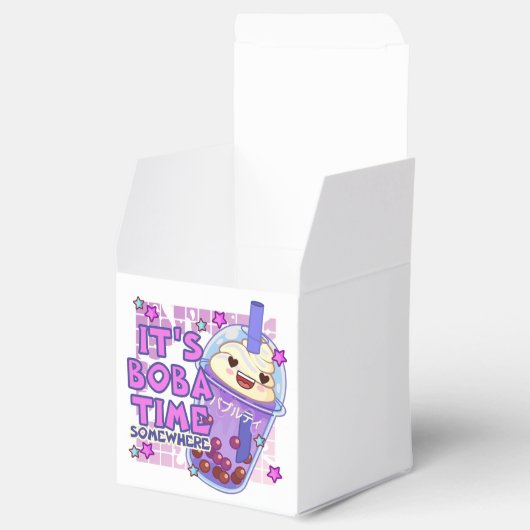 Grappig 'Het is Boba Time Ergens' Bedankdoosjes (Geopend)