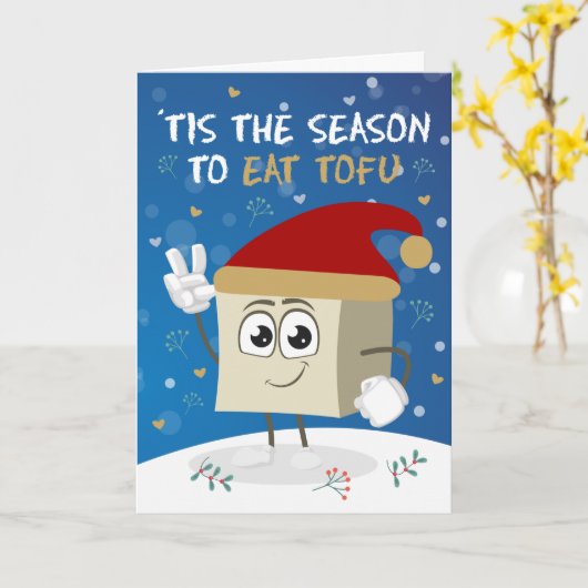 Grappig ´Het is de tijd om tofu te eten, Vegan Ker Kaart (Gele Bloem)