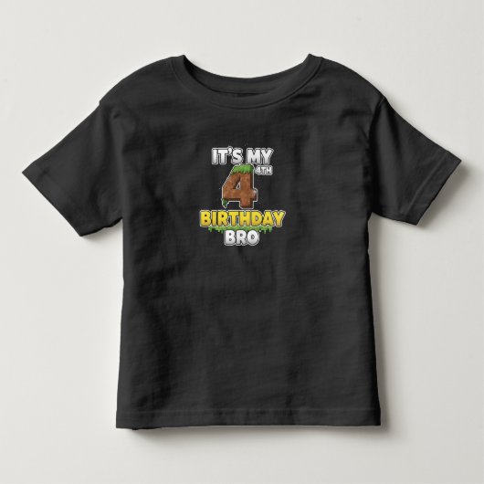 Grappig Het Is Mijn 4e Verjaardag Bro Video Game P Kinder Shirts (Voorkant)