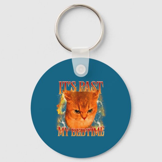 Grappig het is mijn bedtijd voorbij Katten Meme Di Sleutelhanger (Voorkant)