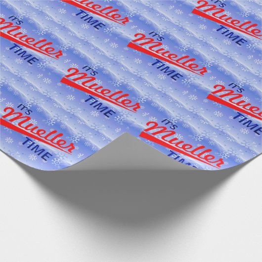 Grappig "Het is Mueller Time" op Snowflake Pattern Cadeaupapier (Hoek)