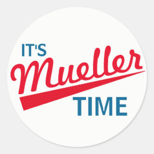 Grappig "Het is Mueller Time" Ronde Sticker