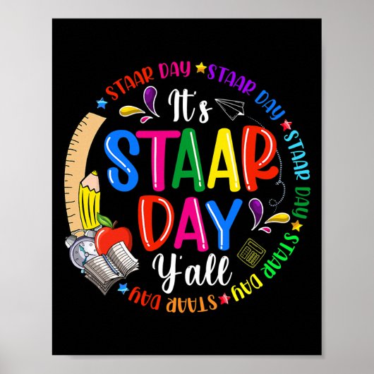 Grappig, het is Staar Day Y'all Testing Teachers E Poster (Voorkant)