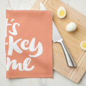 Grappig Het is Turkije Tijd Thanksgiving Lettering Theedoek (Quarter Fold)