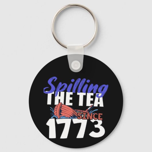 Grappig het morsen van de thee sinds 1773 Patriott Sleutelhanger (Voorkant)