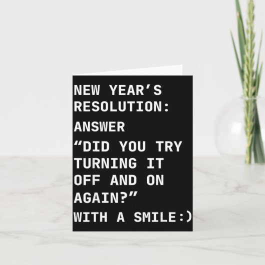 Grappig Het Nieuwjaarsvoornemen Tech Computer Onde Kaart (Voorkant)