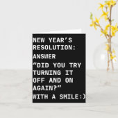 Grappig Het Nieuwjaarsvoornemen Tech Computer Onde Kaart (Gele Bloem)