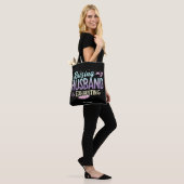Grappig "Het opvoeden van mijn man is vermoeiend" Tote Bag (Op model)