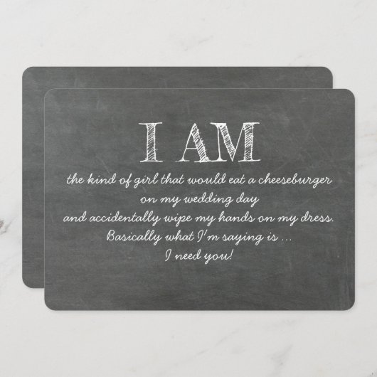 Grappig het soort meisje bruidsmeisje voorstel Kaa Kaart (Voorkant / Achterkant)