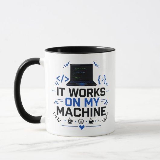 Grappig het werkt op mijn machine programmeur IT k Mok (Links)