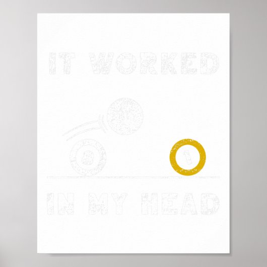 Grappig het werkte in mijn hoofd biljart 8 bal cue poster (Voorkant)