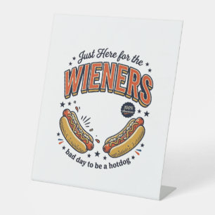 Grappig hete hond worst vintage shirt ontwerp_1 reclamebord met voetstuk