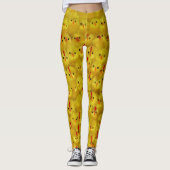 Grappig Hete Kuiken Kippenpoten Geel Pasen Leggings (Voorkant)