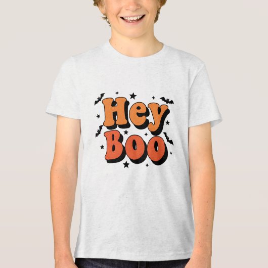 Grappig Hey Boo Shirt – Spooky Seizoen Halloween T (Voorkant)