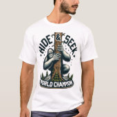 Grappig Hide & Seek Wereldkampioen Bigfoot T-shirt (Voorkant)