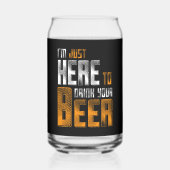 Grappig hier drink je bierwoord kunst blikvorm glas (Voorkant)