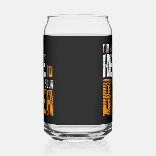 Grappig hier drink je bierwoord kunst blikvorm glas (Links)