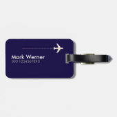 Grappig hier gaan we weer! vliegtuigreizen bagagelabel (Achterkant horizontaal)