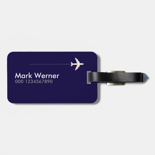 Grappig hier gaan we weer! vliegtuigreizen bagagelabel (Achterkant horizontaal)