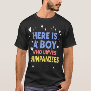 Grappig, hier is een jongen die van chimpansees ho t-shirt