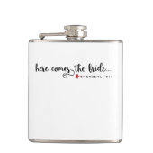 Grappig, hier komt de Bride Bachelorette Party Heupfles (Voorkant)