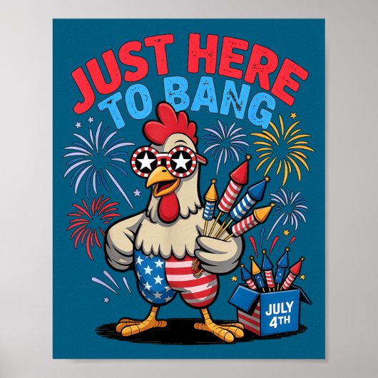 Grappig hier om kip te slaan fcawf vogel personeel poster (Voorkant)