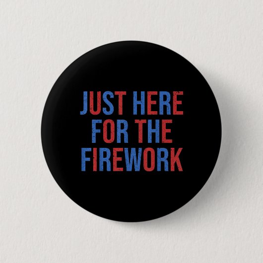 Grappig hier voor de vuurwerk 4 juli koppel ronde button 5,7 cm (Voorkant)