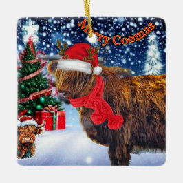Grappig HIghland Koe kerstboom ornament