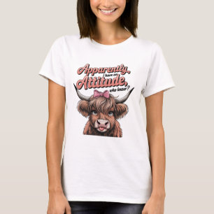 Grappig Highland Koe ontwerp - Blijkbaar Attitude  T-shirt