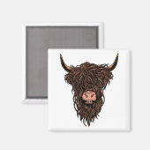 Grappig Highland Koeienhoofd Magneet (Voorkant / Achterkant)