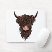 Grappig Highland Koeienhoofd Muismat (Met muis)