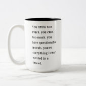 Grappig hilarisch beste vriend collega's vaarwel tweekleurige koffiemok (Links)