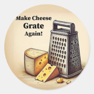 Grappig, hilarisch, puntig, slim, politiek, cheesy ronde sticker