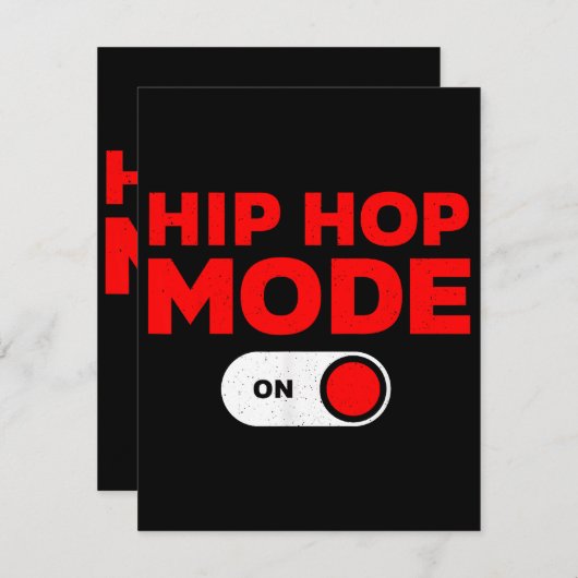 Grappig Hip Hop Design voor Mannen Vrouwen 90s Hip Informatiekaartje (Voorkant / Achterkant)