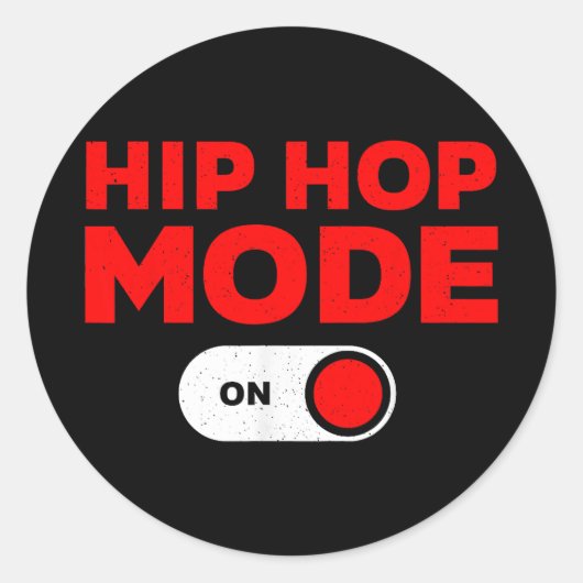 Grappig Hip Hop Design voor Mannen Vrouwen 90s Hip Ronde Sticker (Voorkant)