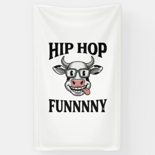 Grappig Hip Hop Koe Vintage Gravure Shirt Ontwerp_ Spandoek