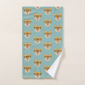 Grappig Hipster Corgi Patroon Bad Handdoek (Handdoek)