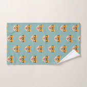 Grappig Hipster Corgi Patroon Bad Handdoek (Handdoek)