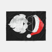 Grappig Hipster Kerstman Gezicht Met Hoed Baard &a Fleece Deken (Voorkant (Horizontaal))