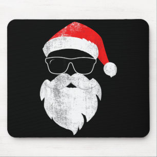 Grappig Hipster Kerstman Gezicht Met Hoed Baard &a Muismat