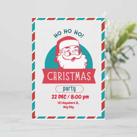 Grappig Ho Ho Heilige Retro Kerstman Gezicht Kerst Kaart (Staand voorkant)