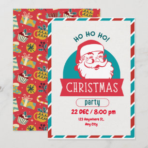 Grappig Ho Ho Heilige Retro Kerstman Gezicht Kerst Kaart